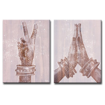 'Peace and Namaste' Inspirational 2 Piece Canvas Art by Olivia Rose