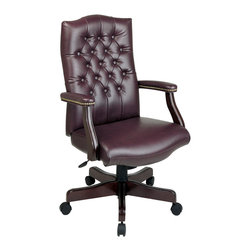 Deluxe Mahogany Traditional High Back Executive Office Chair - Office Chairs