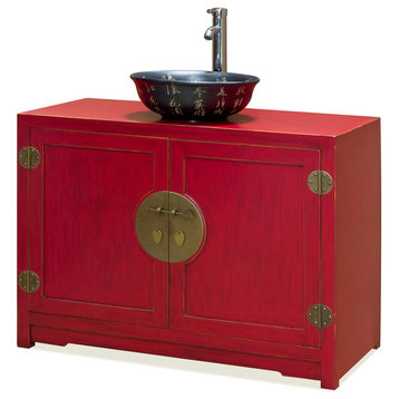 Elmwood Ming Vanity Cabinet, With Bowl and Faucet