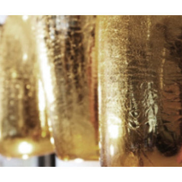 Glass Fabrication - Hand-blown Gold Leaf pendants