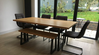 chestnut dining table and bench