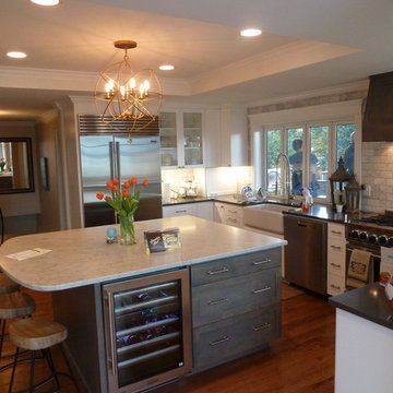 Kitchen with wine refrigerator