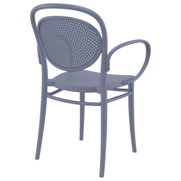 Siesta Marcel XL Resin Outdoor Arm Chair Set of 2 Dark Gray ISP258-DGR