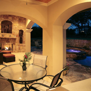 View of Outdoor Living and Dining by the pool