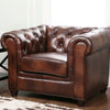 Tuscan Tufted Leather Armchair, Brown