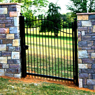 Stone columns and gate posts constructed by Quality Concrete & Masonry