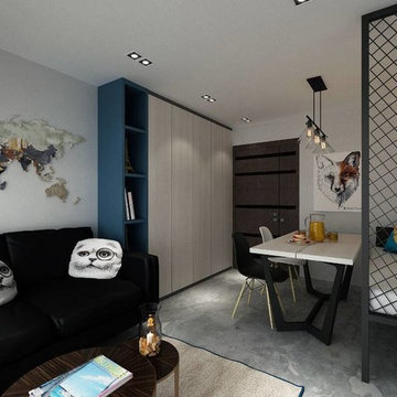 Handleless cabinetry and Asian themed interiors
