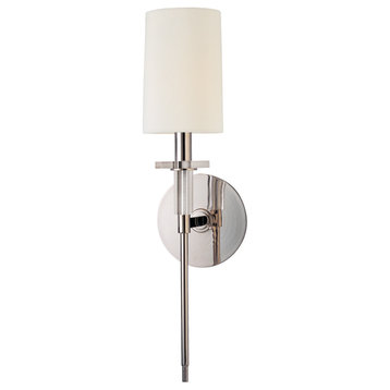 Hudson Valley Amherst 1 Light Wall Sconce, Polished Nickel