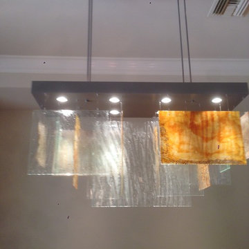 CONTEMPORARY ELEGANT GLASS CHANDELIER, PLISS`E by GALILEE LIGHTING