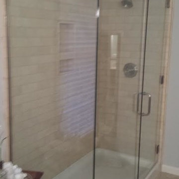 Travertine shower