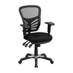 Flash Furniture Mid-Back Black Mesh Chair With Triple Paddle Control