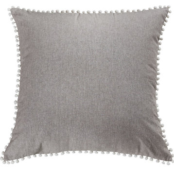 Dawson Pillow - Light Gray, White, 24X24