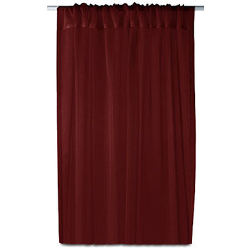 Home Collection Window Treatment Curtain Panel With Rod Pocket, Burgandy