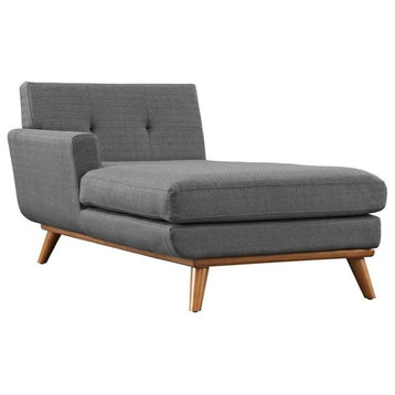 Hawthorne Collection Left Arm Chaise Lounge in Gray