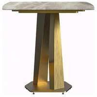 Voren Series Modern Dining Table Gold Base, With 71 Deep Grey Sintered ...