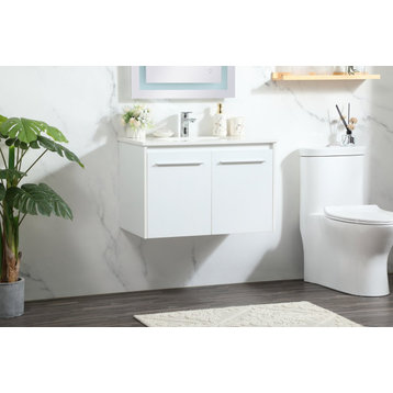 Elegant VF44530MWH 30"Single Bathroom Vanity, White