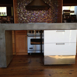 Rolling Concrete Island - Kitchen Islands And Kitchen Carts