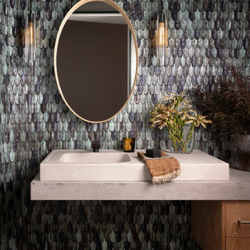 Proper Terrace Penthouse Powder Room with Bottega Nove Tile