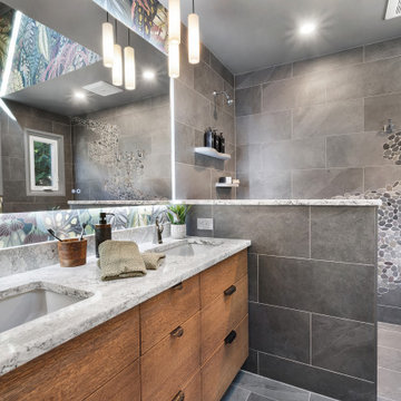 Nature-Inspired Eclectic Bathroom in West Orange, NJ.