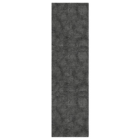 Machine Washable Indoor/Outdoor Chantille ACN1057 Black 2'3" x 7'6" Runner Rug