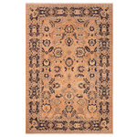 Bareens Designer Rugs - Oriental Ziegler Marilou Rose Blue Hand-Knotted Wool Rug - 6'0'' x 8'10'' - Enhance the ambiance of your home with this magnificent Persian-influenced Turkish hand-knotted rug made by skilled artisans capable of creating the most exceptional vegetable dyes and hand-spun wool. This exquisite handmade rug is a one-of-a-kind Peshawar Kafkaz, otherwise identified as Chobi, Chobi Peshawar, Oushak, or Ziegler rug. These handmade rugs are crafted in Pakistan utilizing superior-quality wool imported from Australia, New Zealand, and Korea in two types of weaves: the Persian weave and the Mori weave. This rug is meticulously crafted by hand using the finest natural vegetable dyes extracted from local plants. The artisans use a blend of hand-spun local and fine merino wool, resulting in a rug with a compelling texture, higher lanolin content, and longer staple. The artisans occasionally incorporate natural or artificial silk into the pile to enhance specific motifs. The finished product is an awe-inspiring execution of flawless design and an understated palette that exudes elegance.