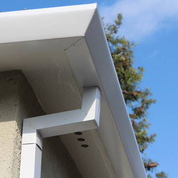 Satin White Aluminum Rain Gutter System in Mar Vista California