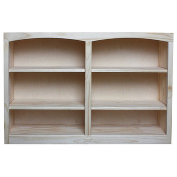 Pemberly Row 30" x 48" Traditional Pine Wood Bookcase in Natural