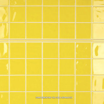 Twist Square Ceramic Mosaic Tile, Yellow Lemon