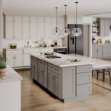 Nacreous Shaker Slim Dove White Gallery| Kitchen Projects