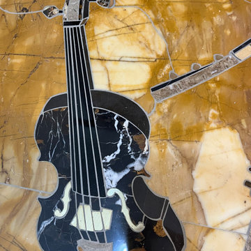 Dramatic Custom Tile Foyer - Musical Instruments