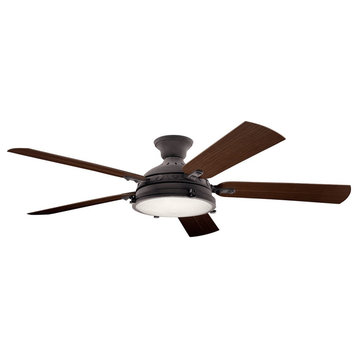 Kichler 60" Hatteras Bay LED Ceiling Fan 310017WZC, Weathered Zinc