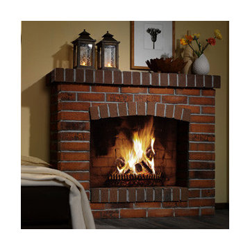 Open fire place chamber with brickpanels, Non-Combustible