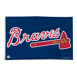 Atlanta Braves 3' x 5' Polyester Flag, Pole and Mount