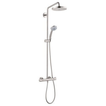 Hansgrohe 27185 Croma Thermostatic Showerpipe 220 1-Jet - Brushed Nickel