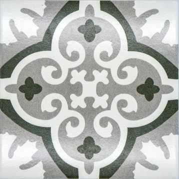 Oviedo 8 x 8 Ceramic Tile for Floor/Wall in Two Toned Grays and White
