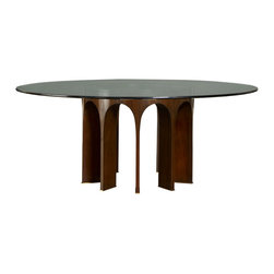 Arcade Dining Table - Glass Top - Baker Furniture - Dining Tables