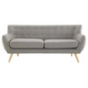 Remark Upholstered Fabric Sofa, Light Gray