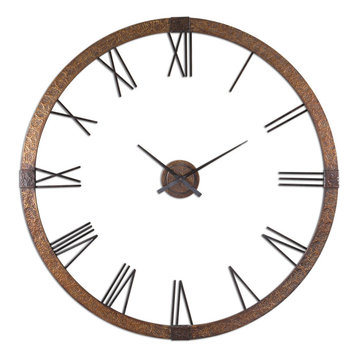 Amarion Wall Clock, Copper, 60"