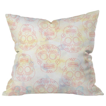 Hello Sayang Nothing Dull About Skulls Outdoor Throw Pillow, 26"x26"