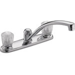 Delta - Delta 2100/2400 Series Two Handle Kitchen Faucet, Chrome, 2102LF - You can install with confidence, knowing that Delta faucets are backed by our Lifetime Limited Warranty.