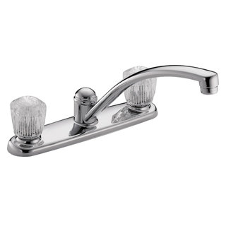 Delta 2100/2400 Series Two Handle Kitchen Faucet, Chrome, 2102LF ...