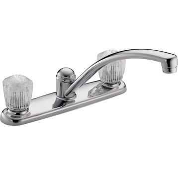 Delta 2100/2400 Series Two Handle Kitchen Faucet, Chrome, 2102LF