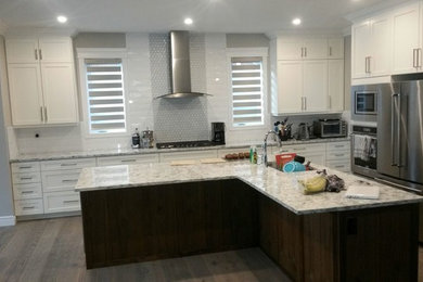 Example of a minimalist kitchen design in Calgary