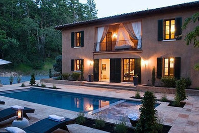Example of a tuscan exterior home design in San Francisco