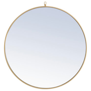 Elegant MR4065BR Metal Frame Round Mirror