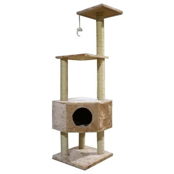 Ipet 51" Cat Tree Condo Scratching Post Beige