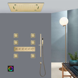 Led Musical Shower System With Hand Shower, Style 7- Touch Panel - Showerheads And Body Sprays