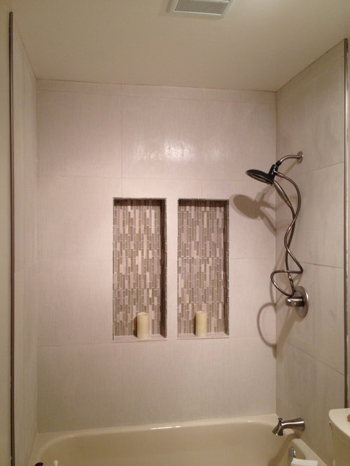 Stuck Mid Remodel Guest Bath Creme Almond Beige White And Small Or White Fixtures Wanted A Glass Door But Too Far Over Budget Will Go With Sheer Shower Curtain Now Think It S Much Beige And Creme