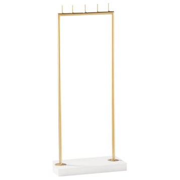 18" White and Gold Jewelry Display Stand