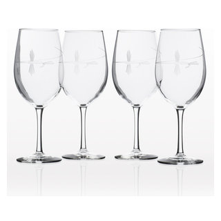 Fly Fishing All Purpose Wine Glasses, Set of 4